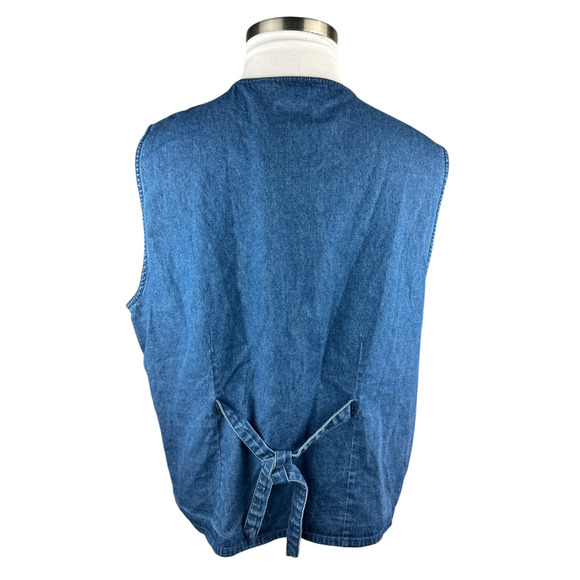 NWT Lemon Grass 90s Denim Vest Embroidered Plus Size 20W 20 Teacher Educator - Picture 12 of 13